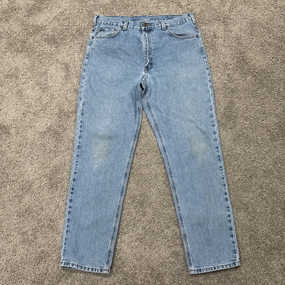 Vintage Carhartt Traditional Fit Straight Leg Light Wash Denim Jeans Size 38X32
